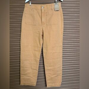 Madewell Tan and Pink Straight Leg Pants